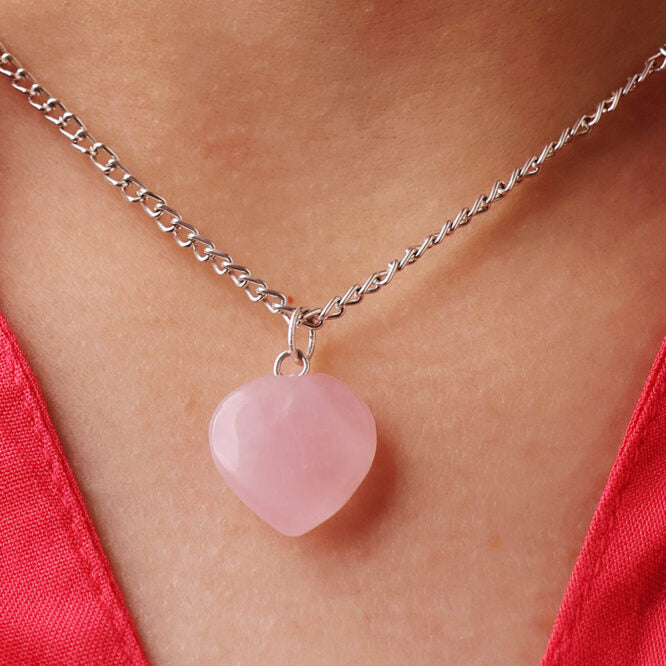 Rose Quartz Mini Heart Pendant