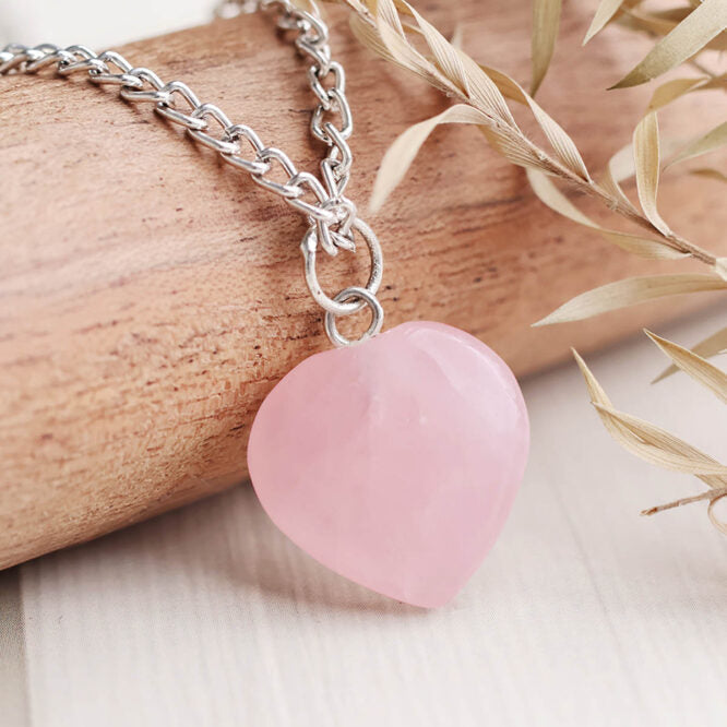 Rose Quartz Mini Heart Pendant
