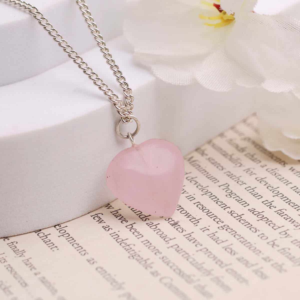 Rose Quartz Mini Heart Pendant