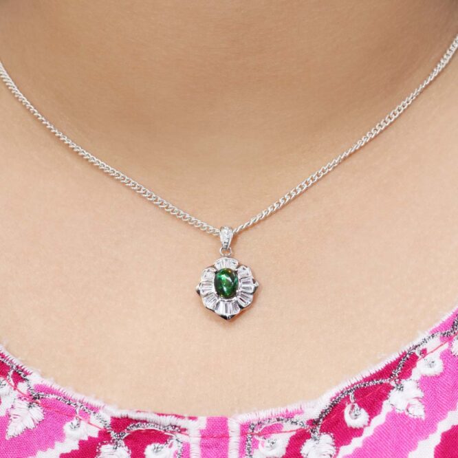Black Opal Pendant In Sterling Silver 925