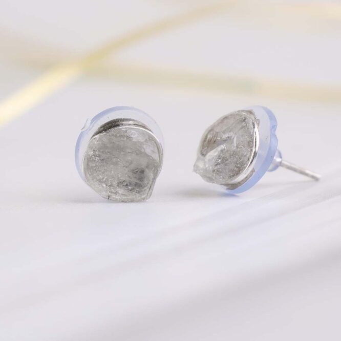 Clear Quartz Raw Stud Earrings