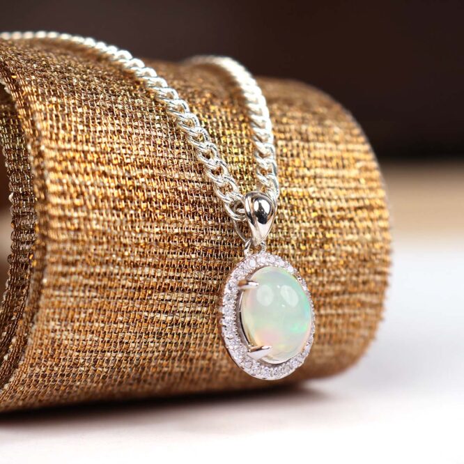 Ethiopian Opal Sterling Silver 925 Pendant