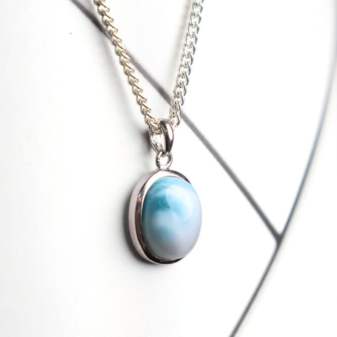 Larimar Oval Sterling Silver 925 Pendant