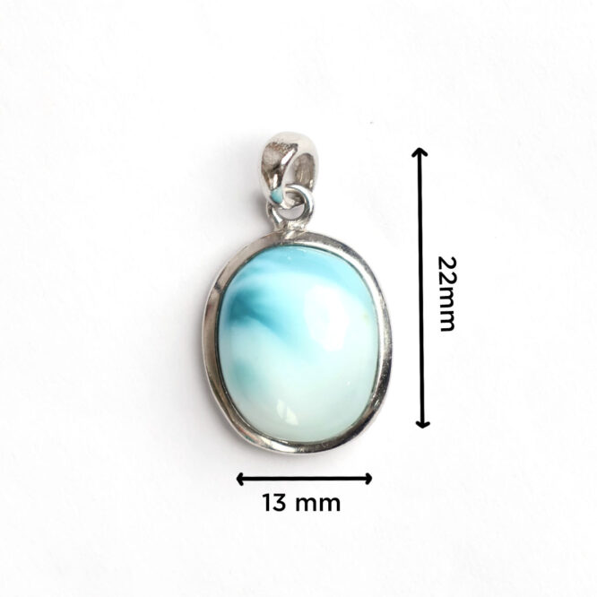 Larimar Oval Sterling Silver 925 Pendant