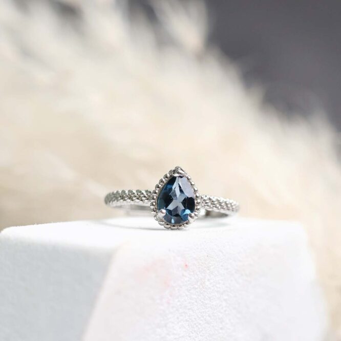 London Blue Topaz In Silver Ring