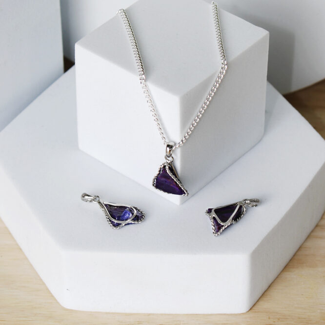 Sugilite Stone with Sterling Silver 925 Pendant