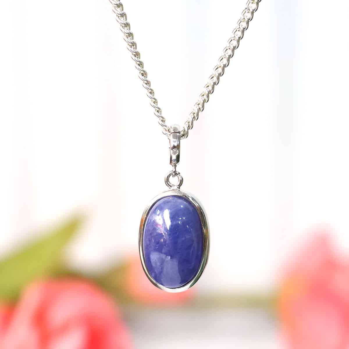 Tanzanite Oval Sterling Silver 925 Pendant