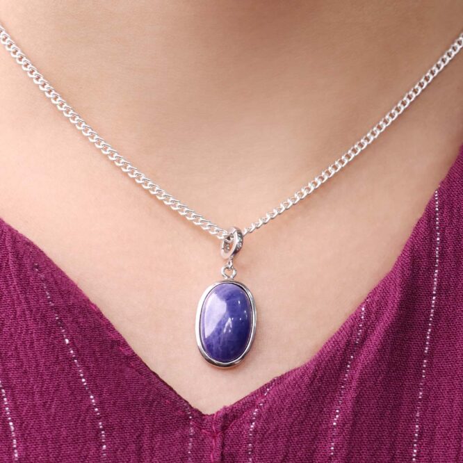 Tanzanite Oval Sterling Silver 925 Pendant