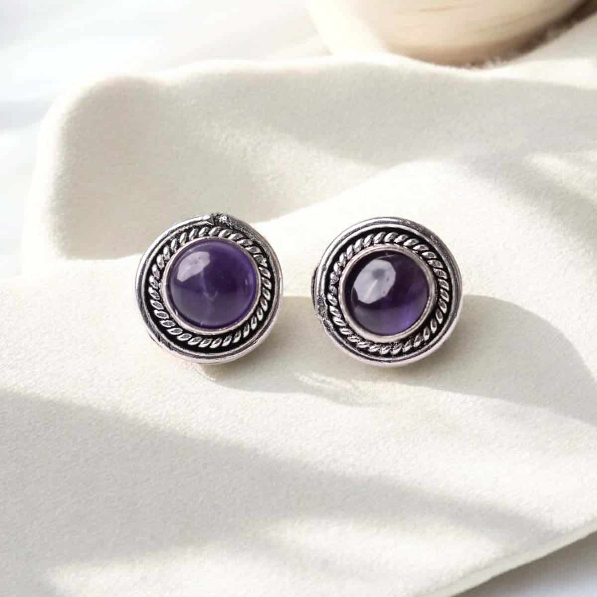 Amethyst Stud Earrings
