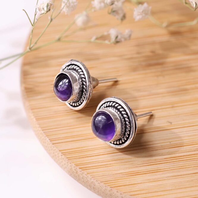 Amethyst Stud Earrings