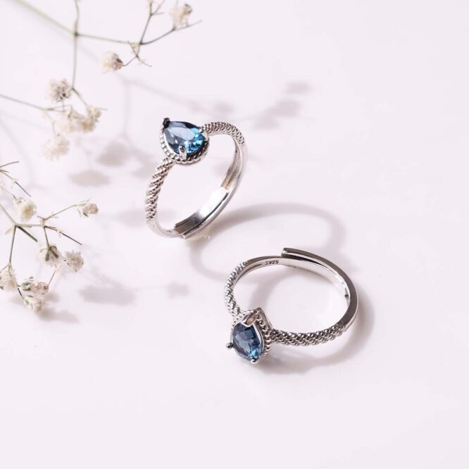 London Blue Topaz In Silver Ring