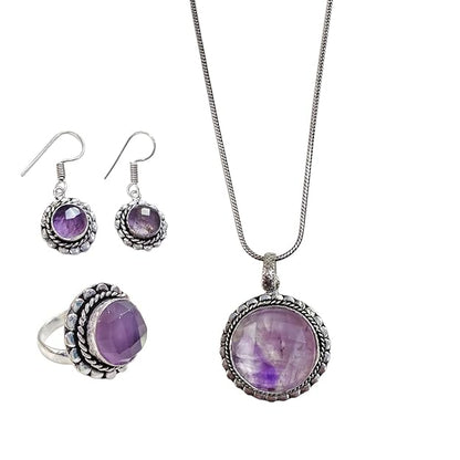 Amethyst Crystal Jewellery Set