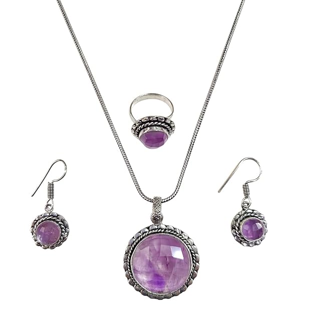Amethyst Crystal Jewellery Set
