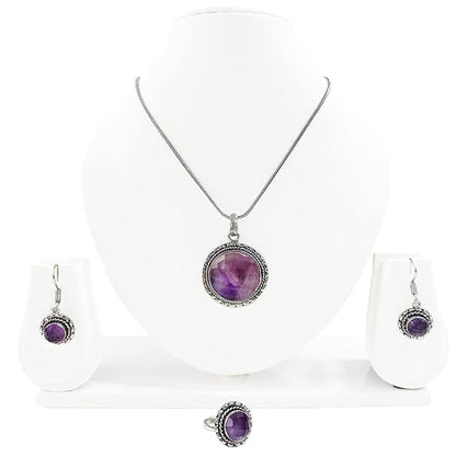 Amethyst Crystal Jewellery Set