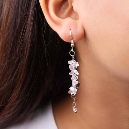 Clear Quartz Chips Hook Earrings