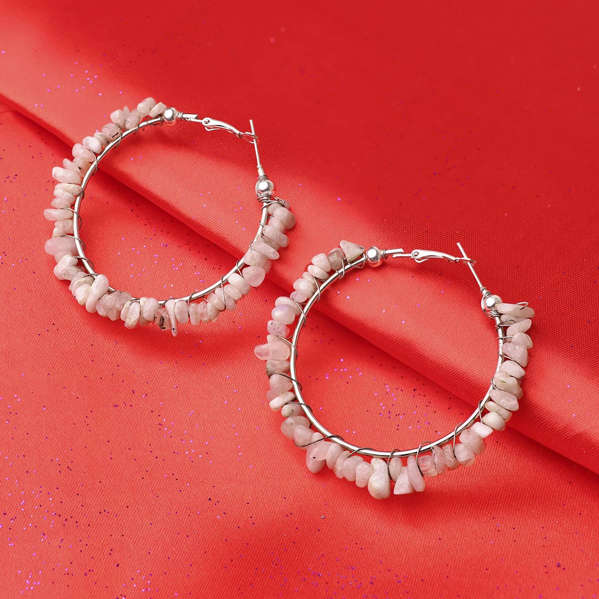 Moonstone Chips Huggie Hoops Earring