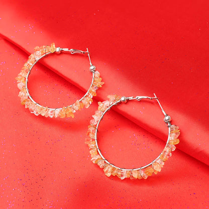 Citrine Chips Huggie Hoops Earring