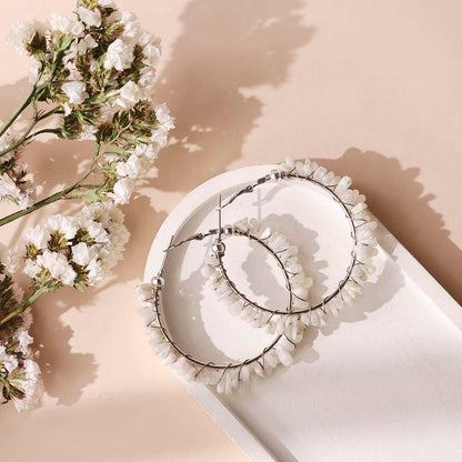 Moonstone Chips Huggie Hoops Earring