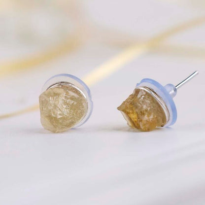Citrine Raw Stud Earrings