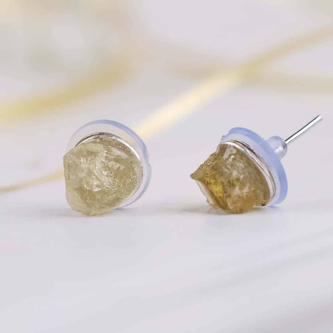 Citrine Raw Stud Earrings