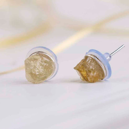 Citrine Raw Stud Earrings