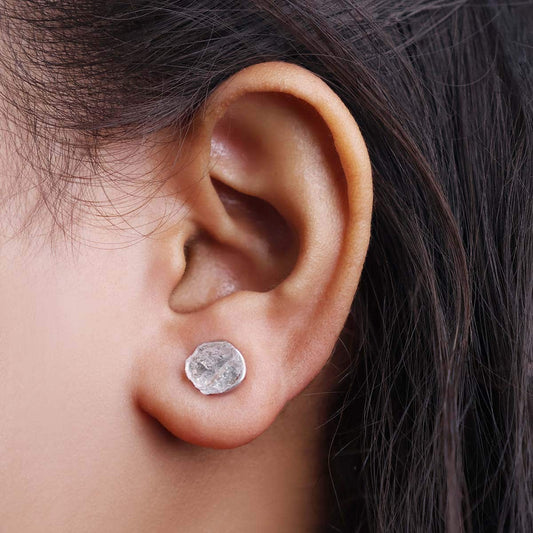 Clear Quartz Raw Stud Earrings