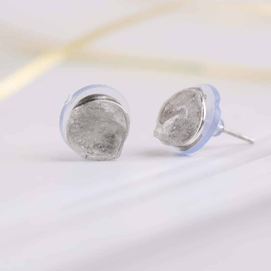 Clear Quartz Raw Stud Earrings