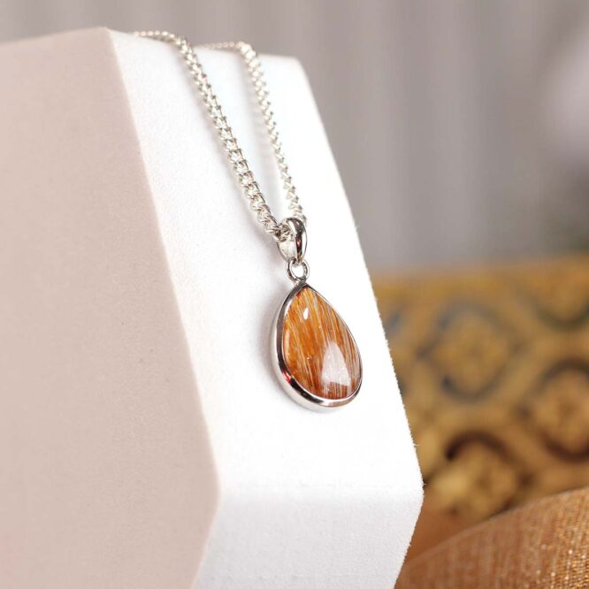 Copper Rutile Sterling Silver 925 Pendant