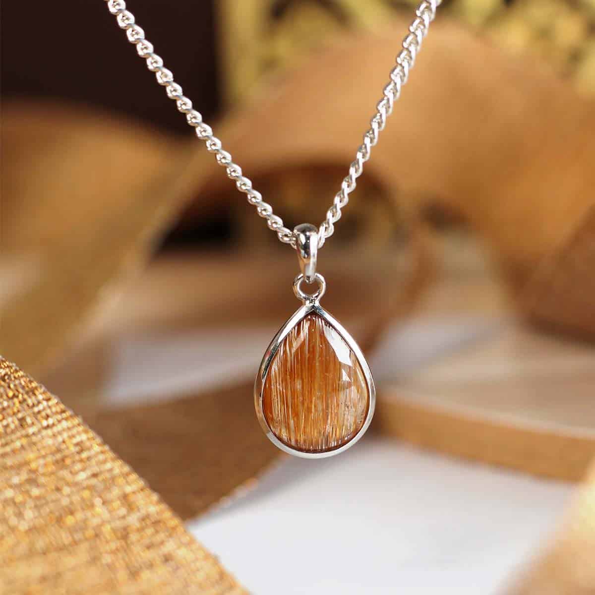 Copper Rutile Sterling Silver 925 Pendant