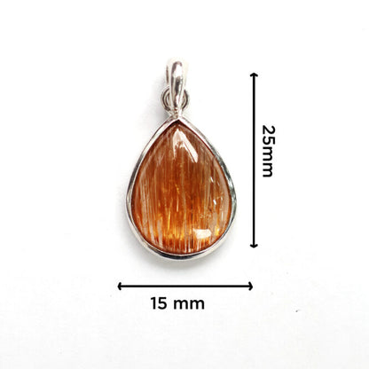 Copper Rutile Sterling Silver 925 Pendant