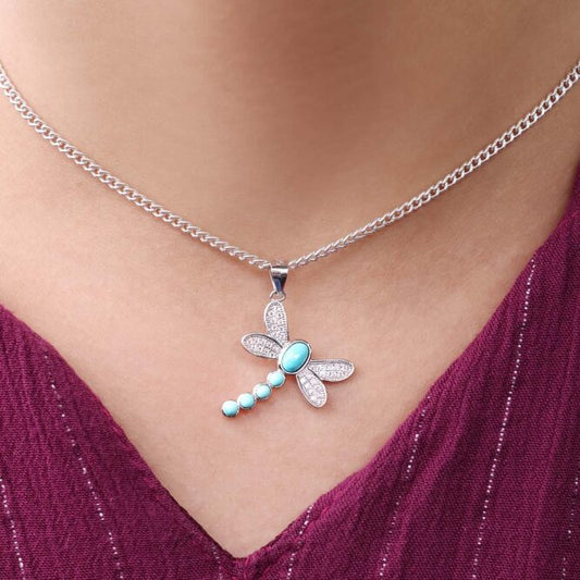 Firoza Dragonfly Sterling Silver 925 Pendant