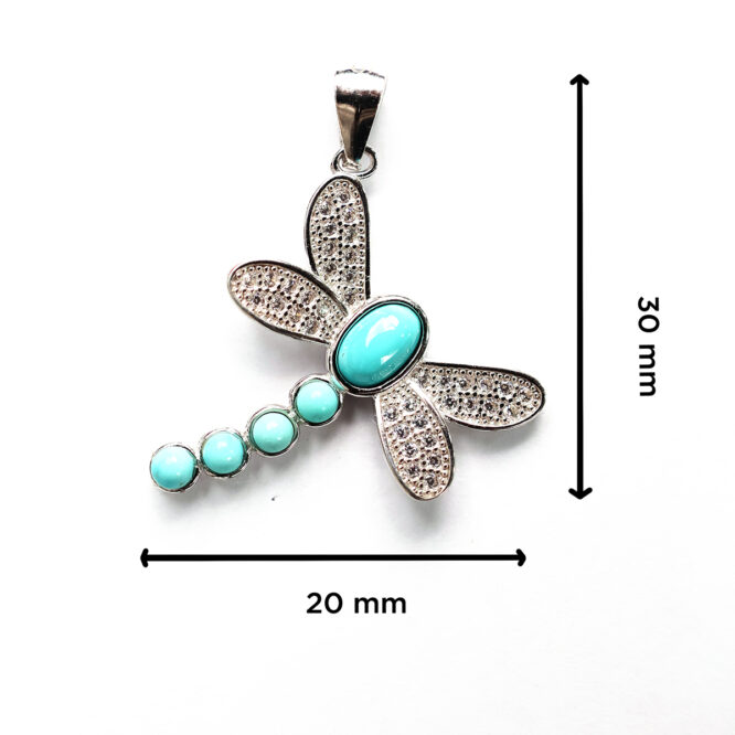 Firoza Dragonfly Sterling Silver 925 Pendant