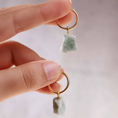 Green Aventurine Raw Hoop Earring