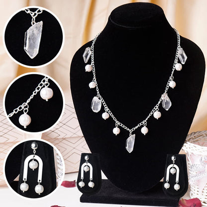 Himalayan Quartz and Mother of Pearl Crystal Jewellery Set