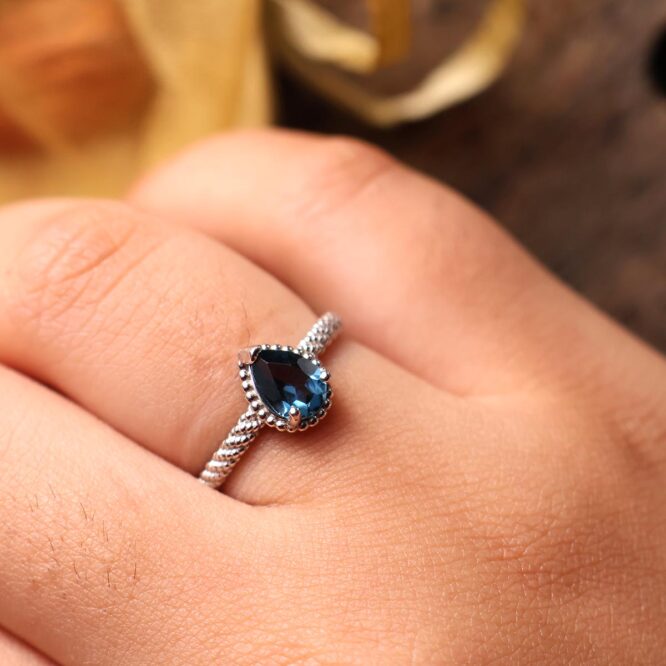 London Blue Topaz In Silver Ring