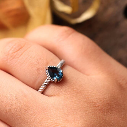 London Blue Topaz In Silver Ring