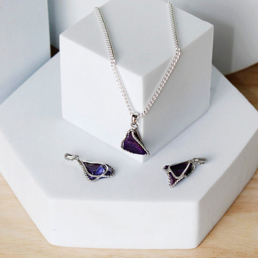 Sugilite Stone with Sterling Silver 925 Pendant