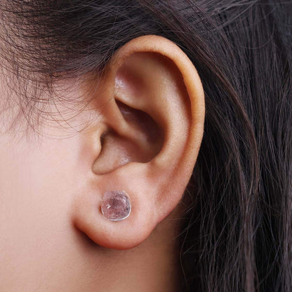Sunstone Raw Stud Earrings