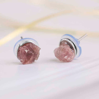 Sunstone Raw Stud Earrings