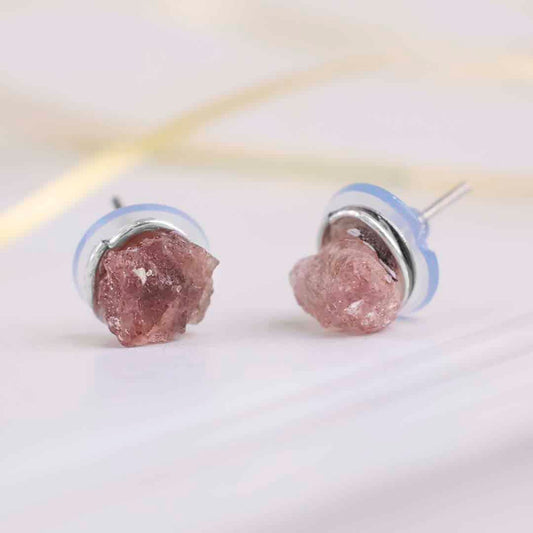 Sunstone Raw Stud Earrings