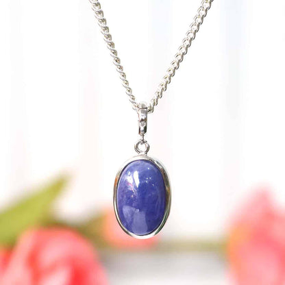 Tanzanite Oval Sterling Silver 925 Pendant