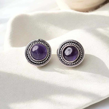 Amethyst Stud Earrings