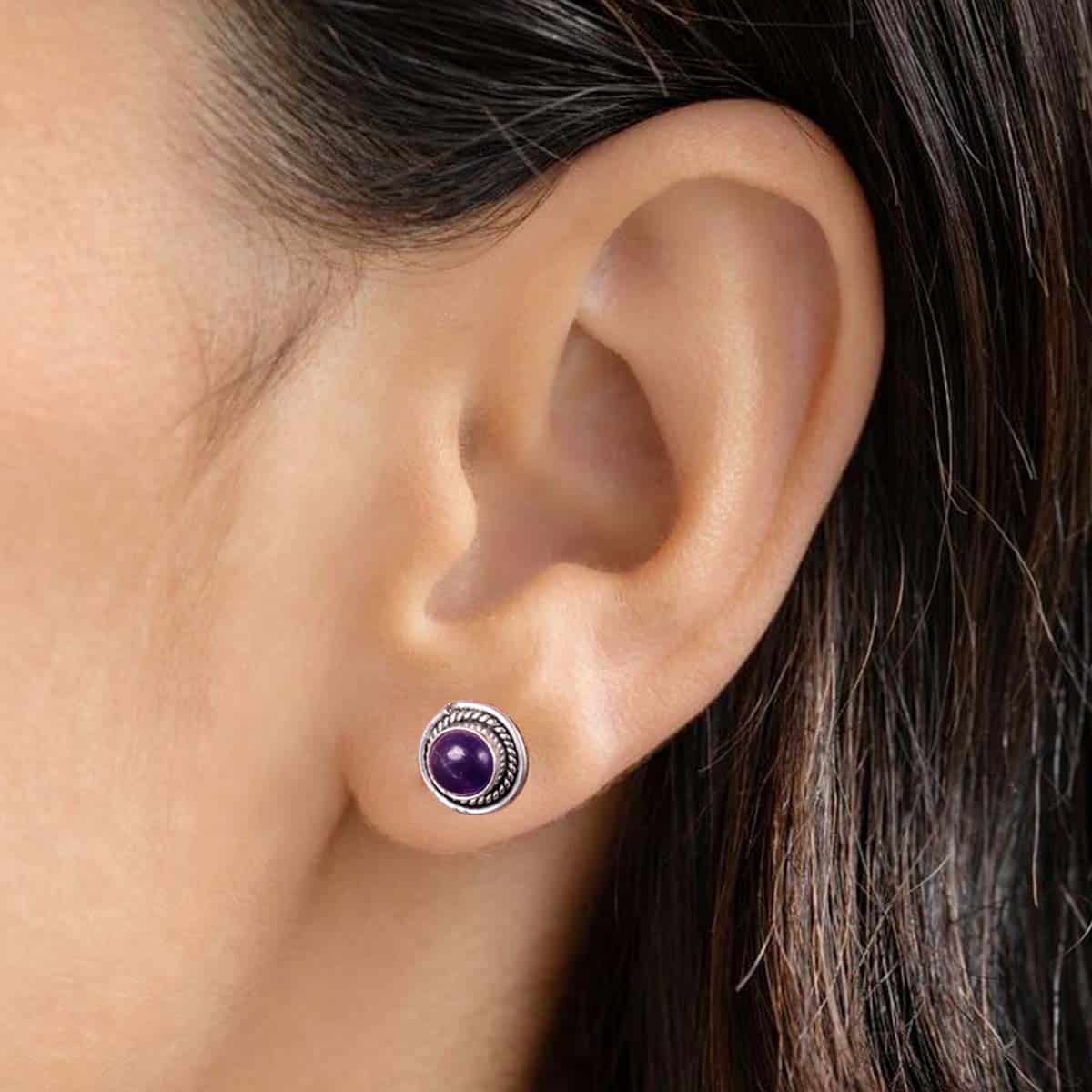 Amethyst Stud Earrings