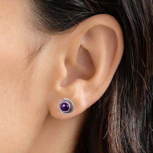 Amethyst Stud Earrings