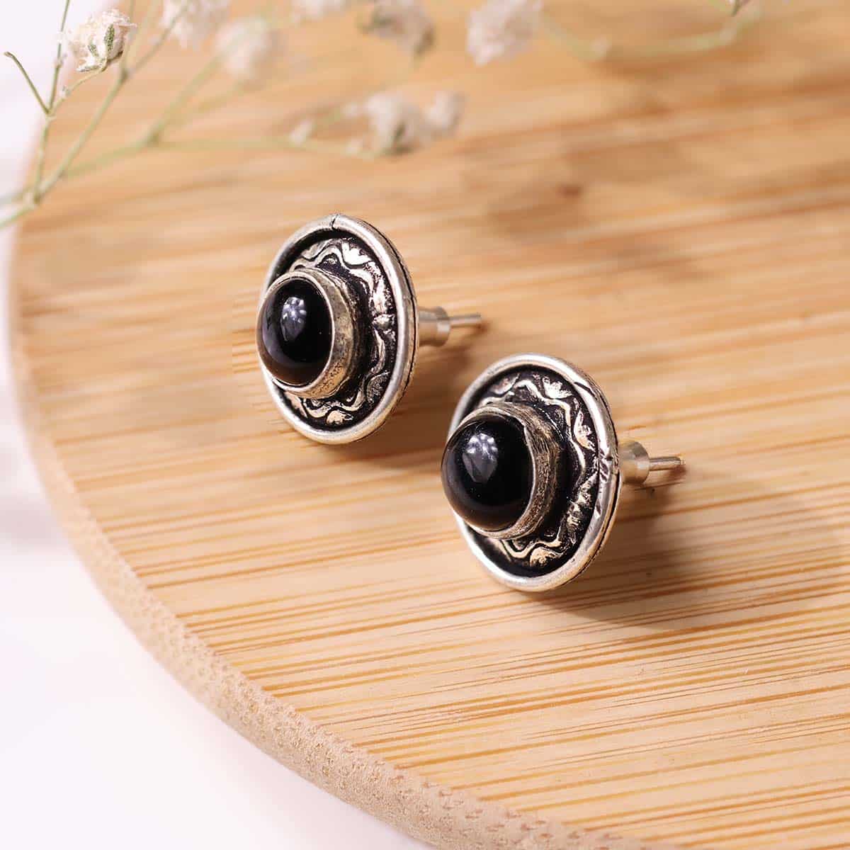 Black Onyx Stud Earrings