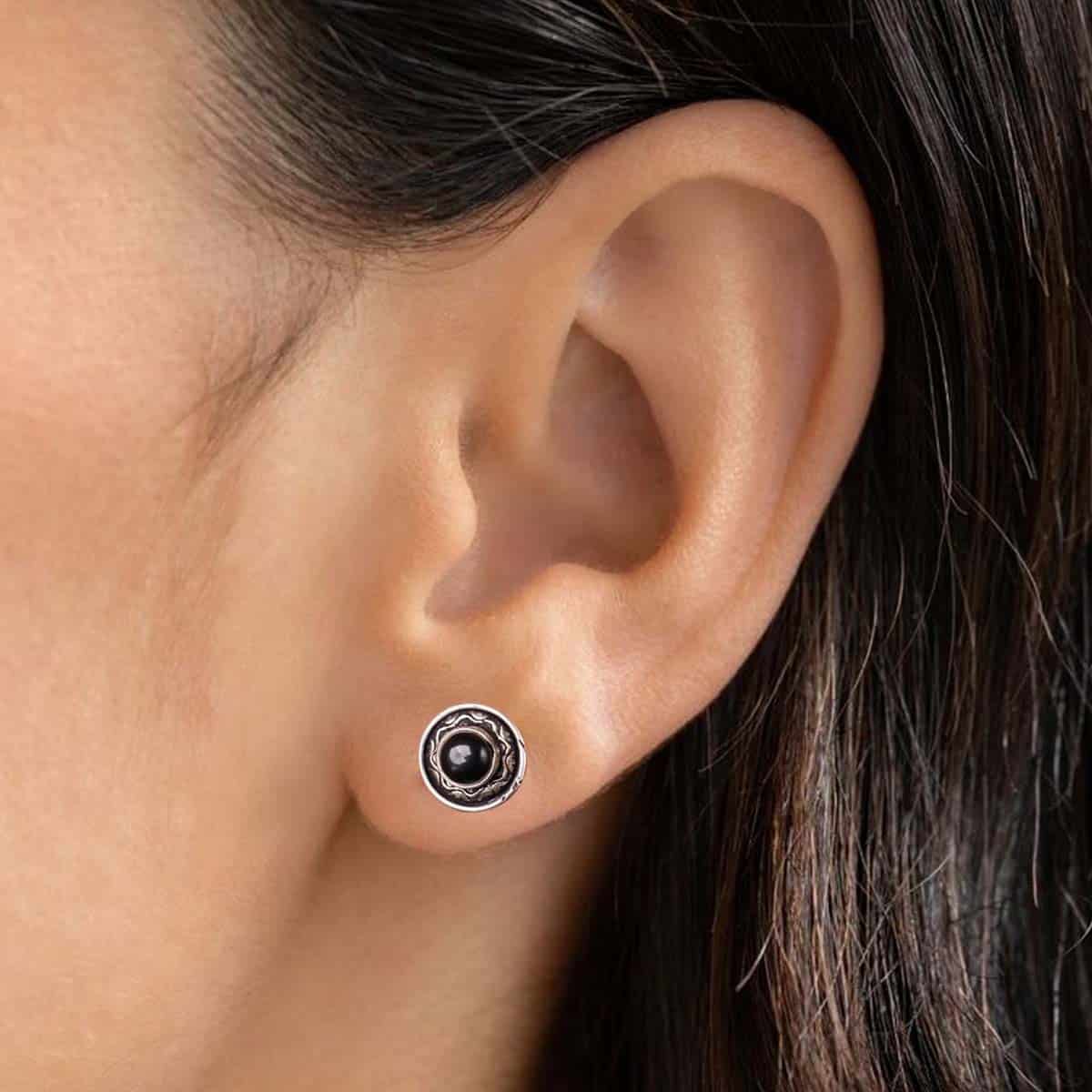 Black Onyx Stud Earrings