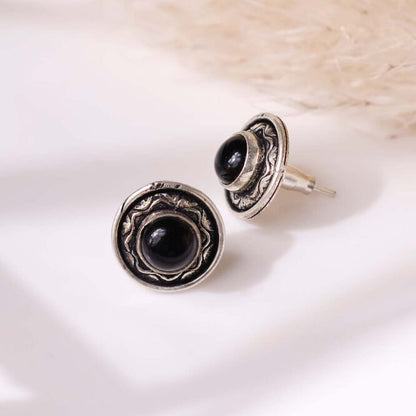 Black Onyx Stud Earrings