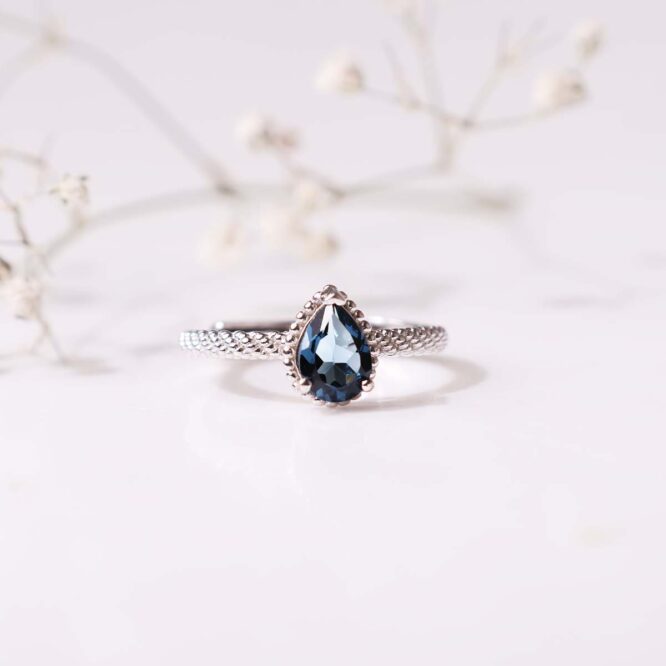 London Blue Topaz In Silver Ring