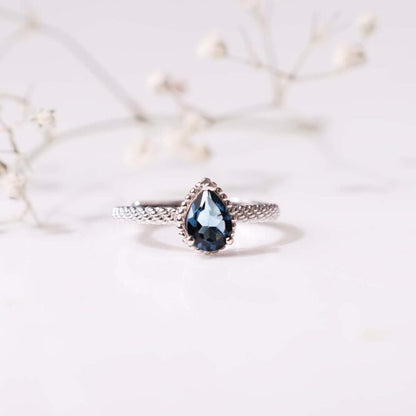 London Blue Topaz In Silver Ring