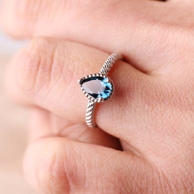 London Blue Topaz In Silver Ring